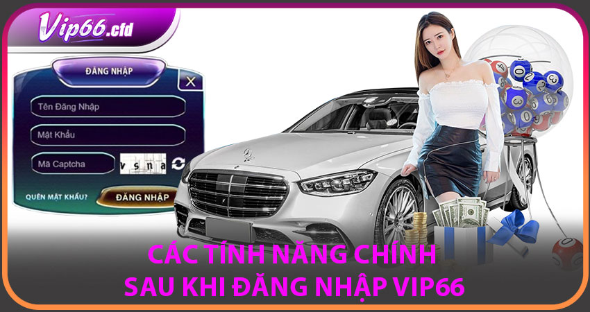 Các tính năng chính sau khi đăng nhập VIP66
